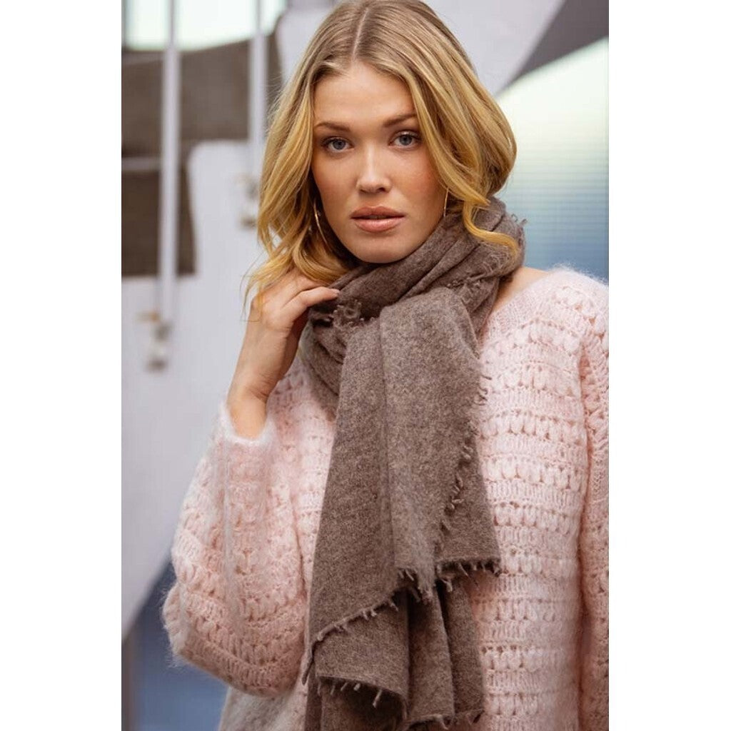 Bandana cashmere shawl - Brown melange