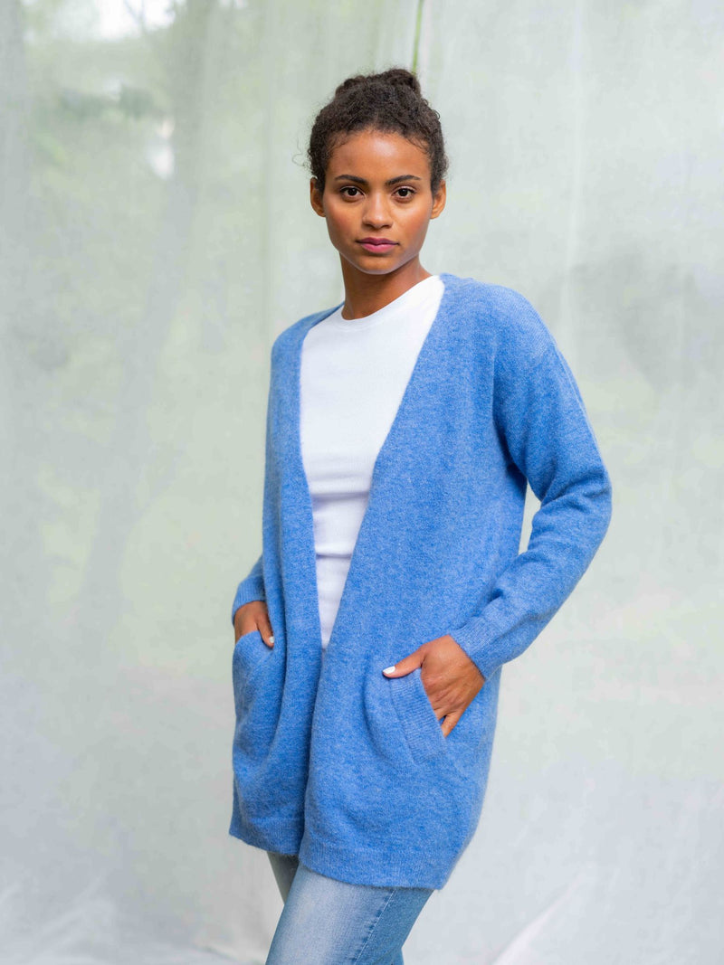 Close to my heart Clara kid mohair cardigan Cardigan Porcelain Blue