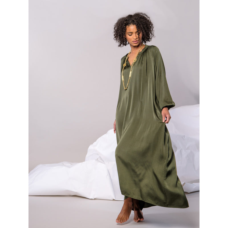 Close to my heart Lara viscose kaftan dress Kaftan Dark Green