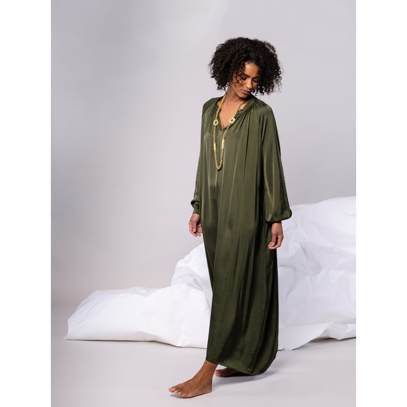 Close to my heart Lara viscose kaftan dress Kaftan Dark Green