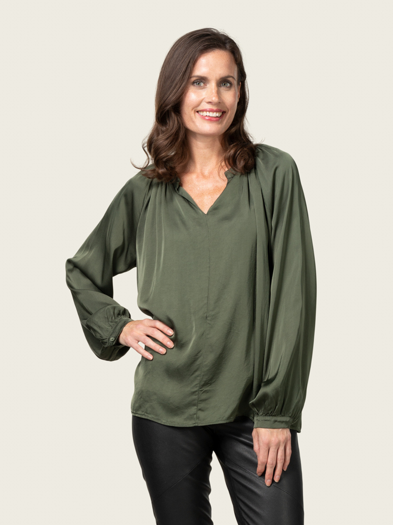 Close to my heart Lydia viscose blouse Blouse Dark Green